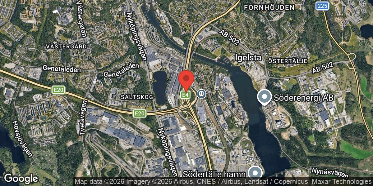Fordonshaveri med lastbil på E4 vid Trafikplats Saltskog i riktning mot Stockholm