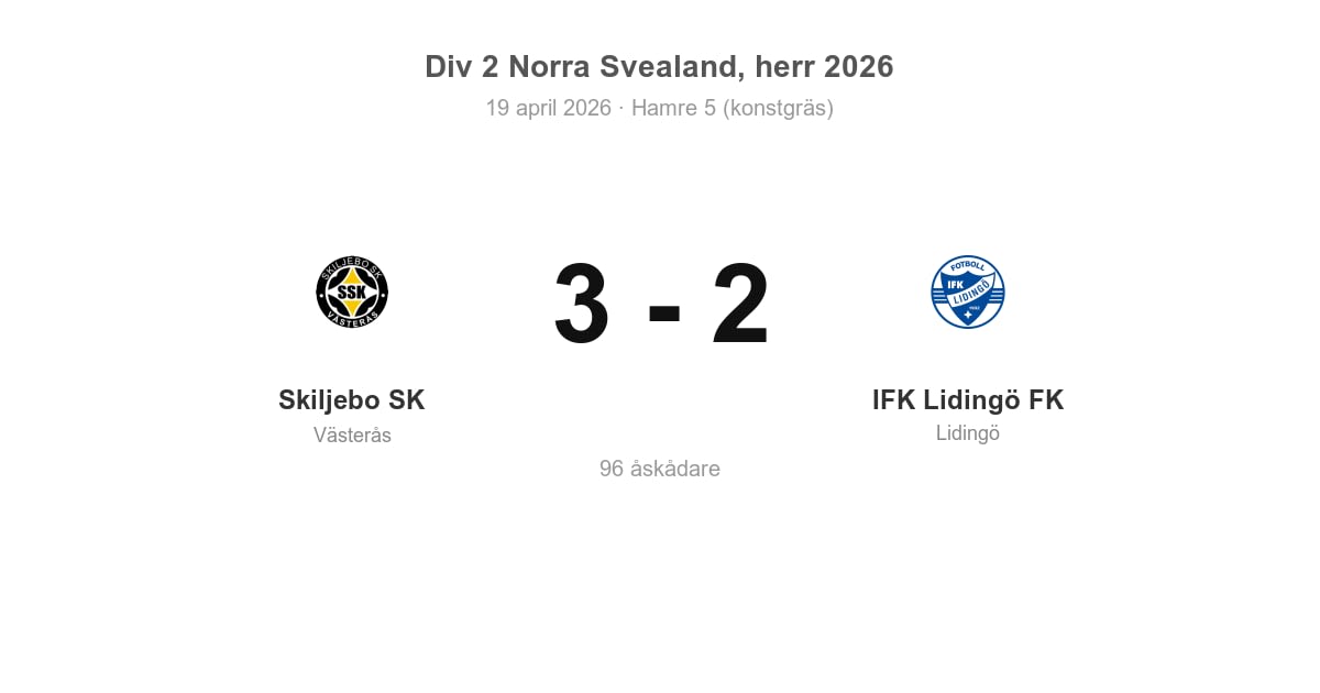 Vinst för Skiljebo SK hemma mot IFK Lidingö FK