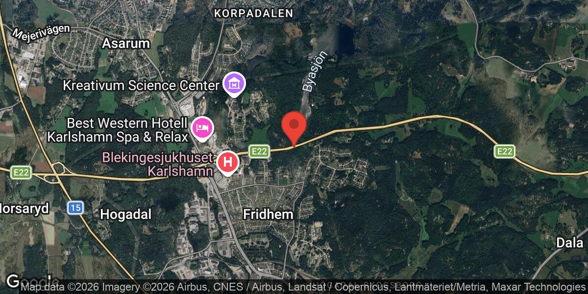 Vägarbete på E22 mellan Karlshamn N och Karlshamn Ö avslutat