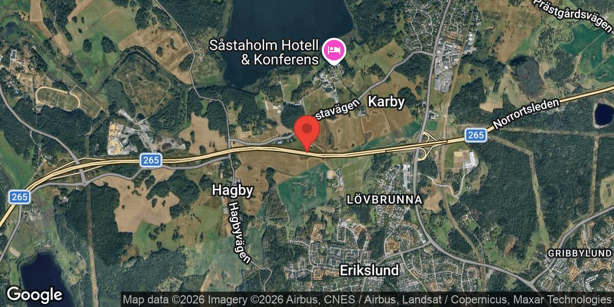 Vägarbete på väg 265 mellan Hagbylund och Täby Kyrkby med liten påverkan