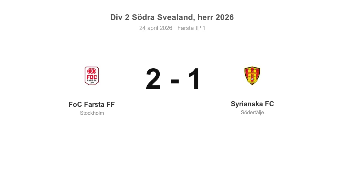 Förlust för Syrianska FC borta mot FoC Farsta FF