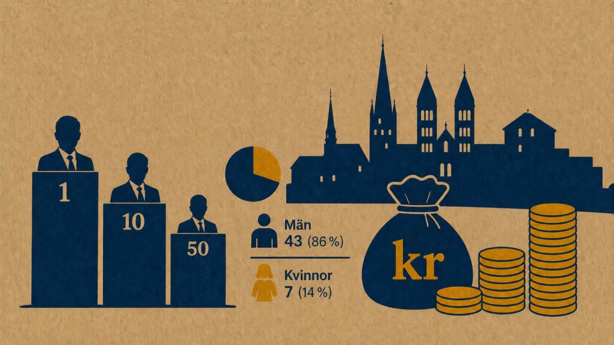 Illustration av män och kvinnor som tjänar mest