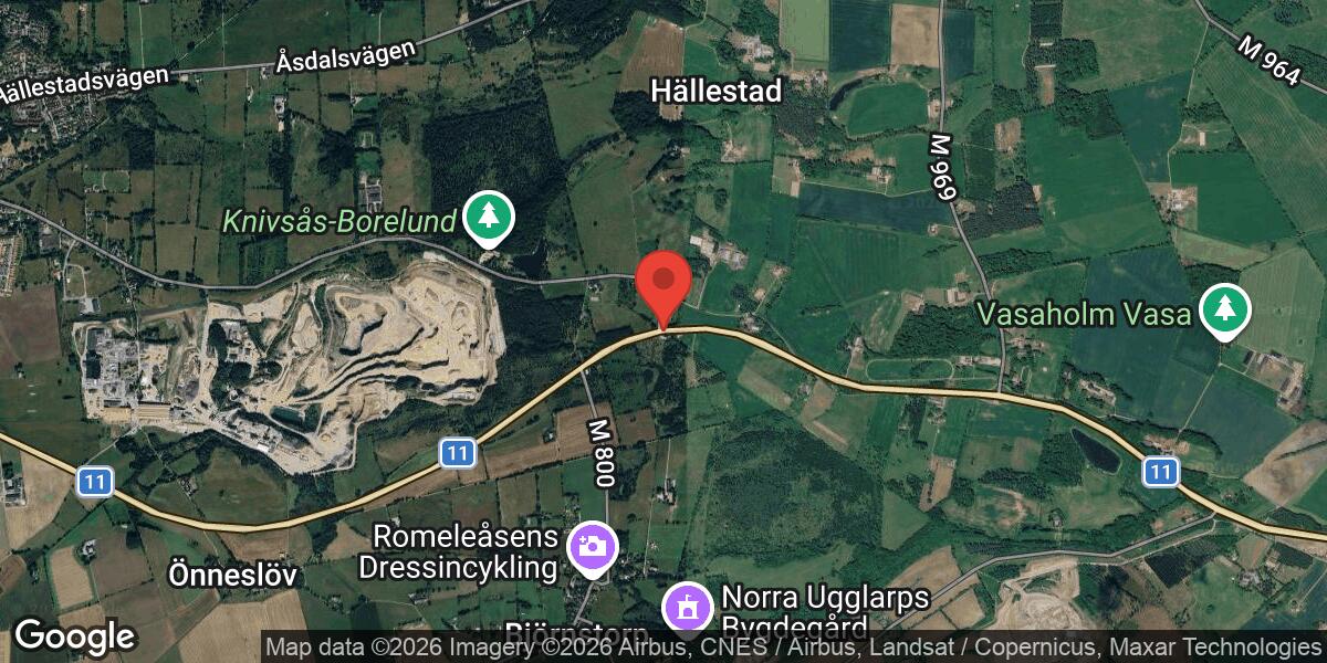 Trafikolycka med flera fordon på Väg 11 mellan Veberöd och Dalby