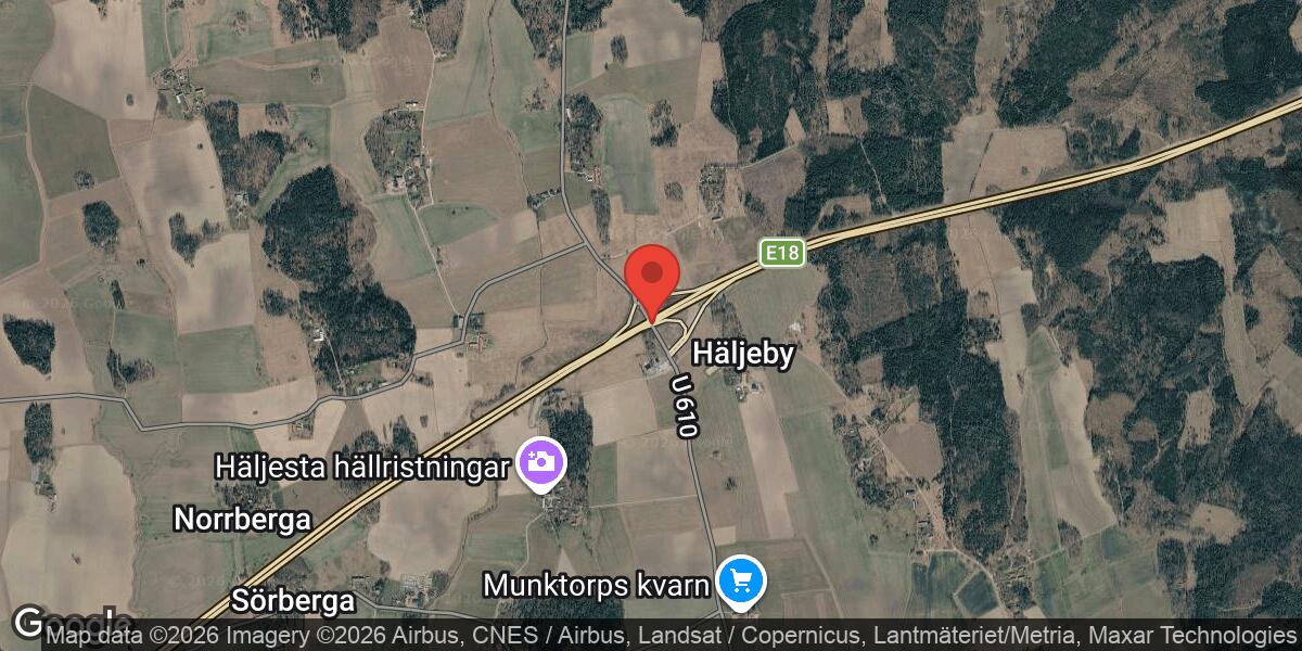 Föremål på vägen på E18 mellan Morgendal och Strö mot Örebro