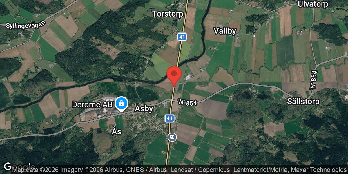 Trafikolycka på väg 41 mellan Ävjedal och Veddige S med stor påverkan