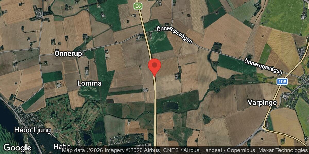 Föremål på vägbanan på E6 mellan Lomma och Flädie påverkar trafiken