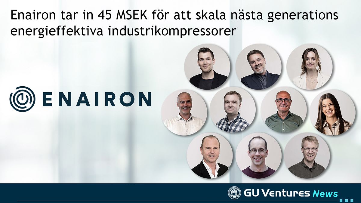 Enairon tar in 45 MSEK för att skala energieffektiva industrikompressorer