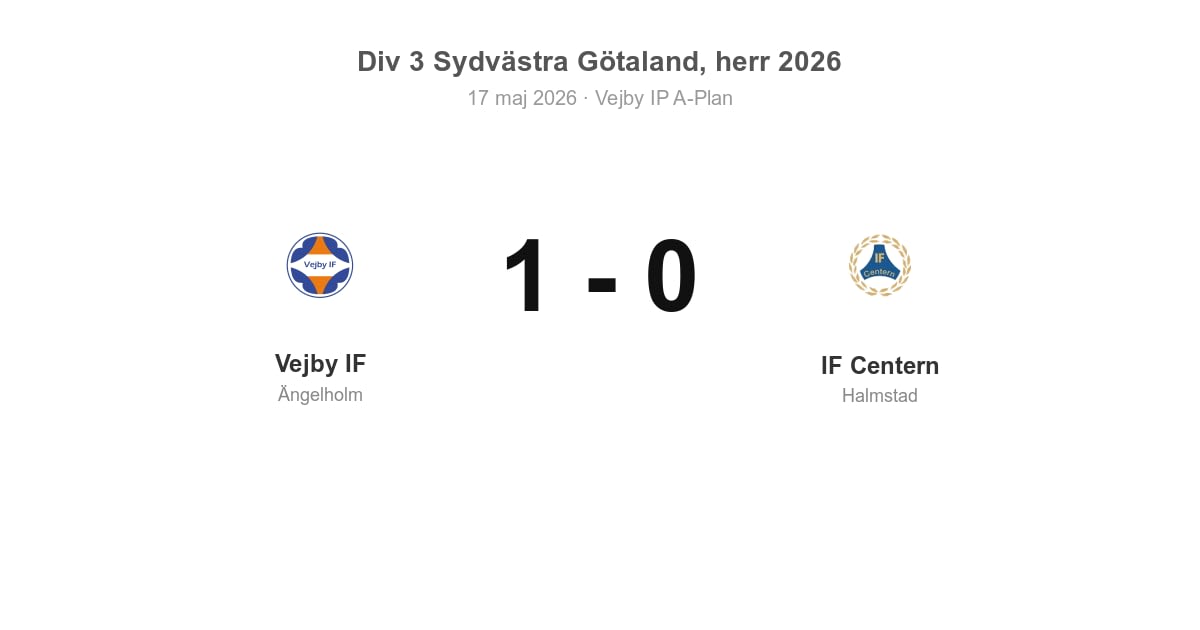 Vinst för Vejby IF hemma mot IF Centern