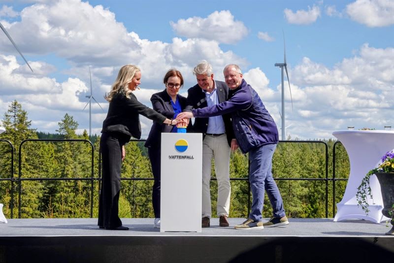 Vattenfall inviger vindkraftsparken Bruzaholm i Eksjö kommun