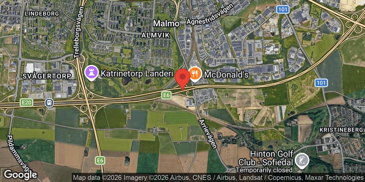Trafikolycka med tungt fordon vid trafikplats Lockarp på E6