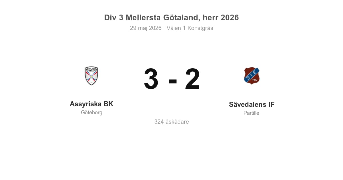 Vinst för Assyriska BK hemma mot Sävedalens IF