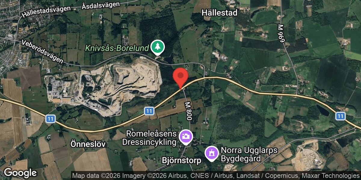 Trafikolycka med flera fordon på Väg 11 mellan Dalby och Björnstorp