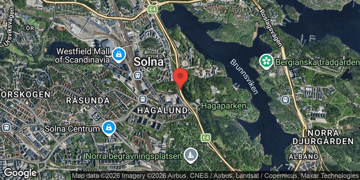 Fordonshaveri på E4 vid Trafikplats Haga Norra i riktning mot Uppsala