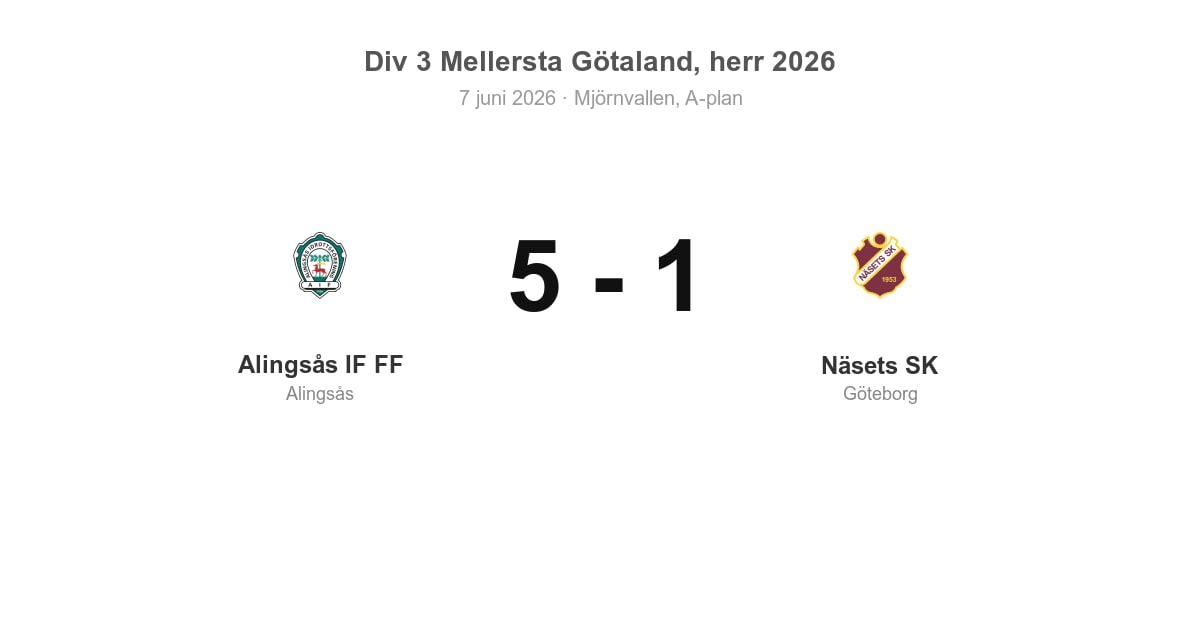 Förlust för Näsets SK borta mot Alingsås IF FF