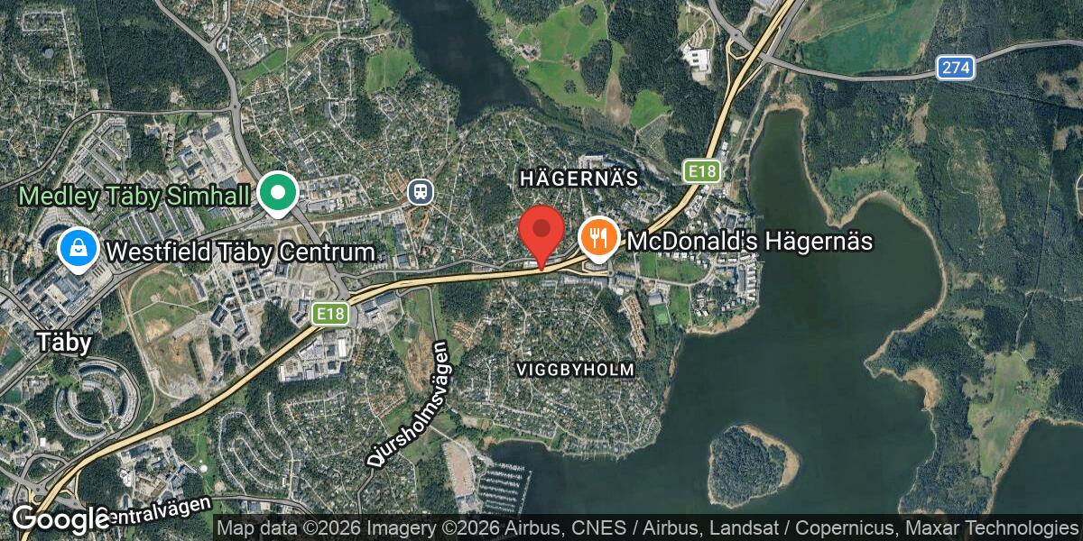Fordonshaveri på E18 vid Trafikplats Hägernäs med stor påverkan