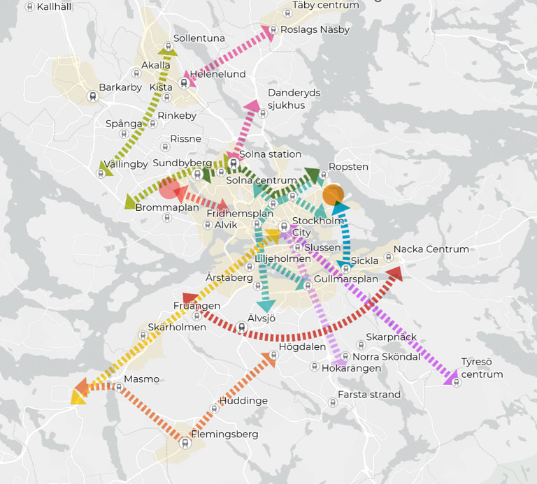 Region Stockholm pekar ut över 30 möjliga nya SL-linjer – förlängning mot Täby föreslås