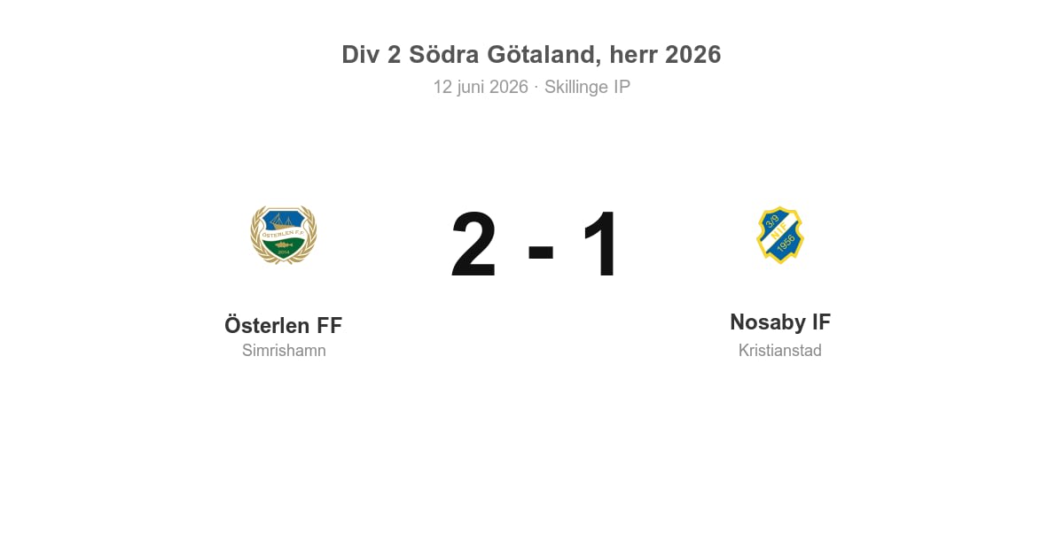 Vinst för Österlen FF hemma mot Nosaby IF