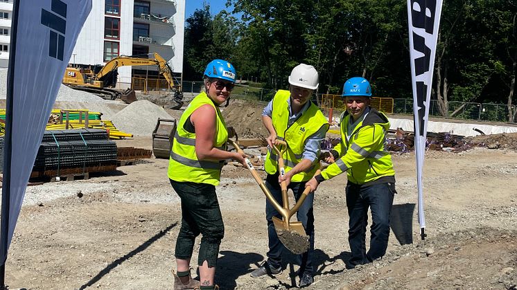 Första spadtaget taget för 179 nya hyresrätter i Lund