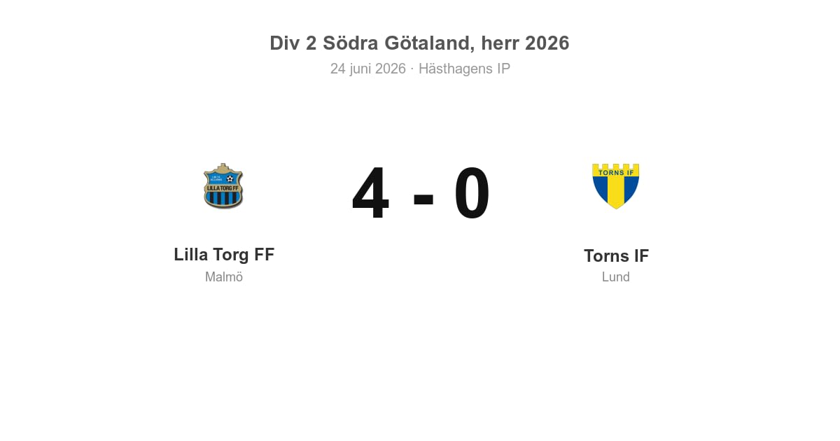 Förlust för Torns IF borta mot Lilla Torg FF