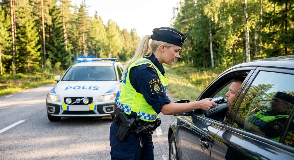 Trafikkontroll i Färila – inga anmärkningar bland cirka 30 kontrollerade fordon