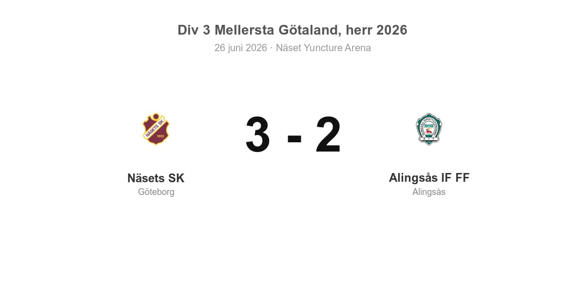 Vinst hemma för Näsets SK mot Alingsås IF FF