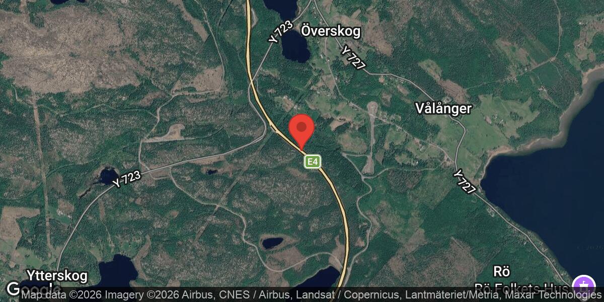 Singelolycka på E4 norr om Överskog påverkar trafiken mot Haparanda