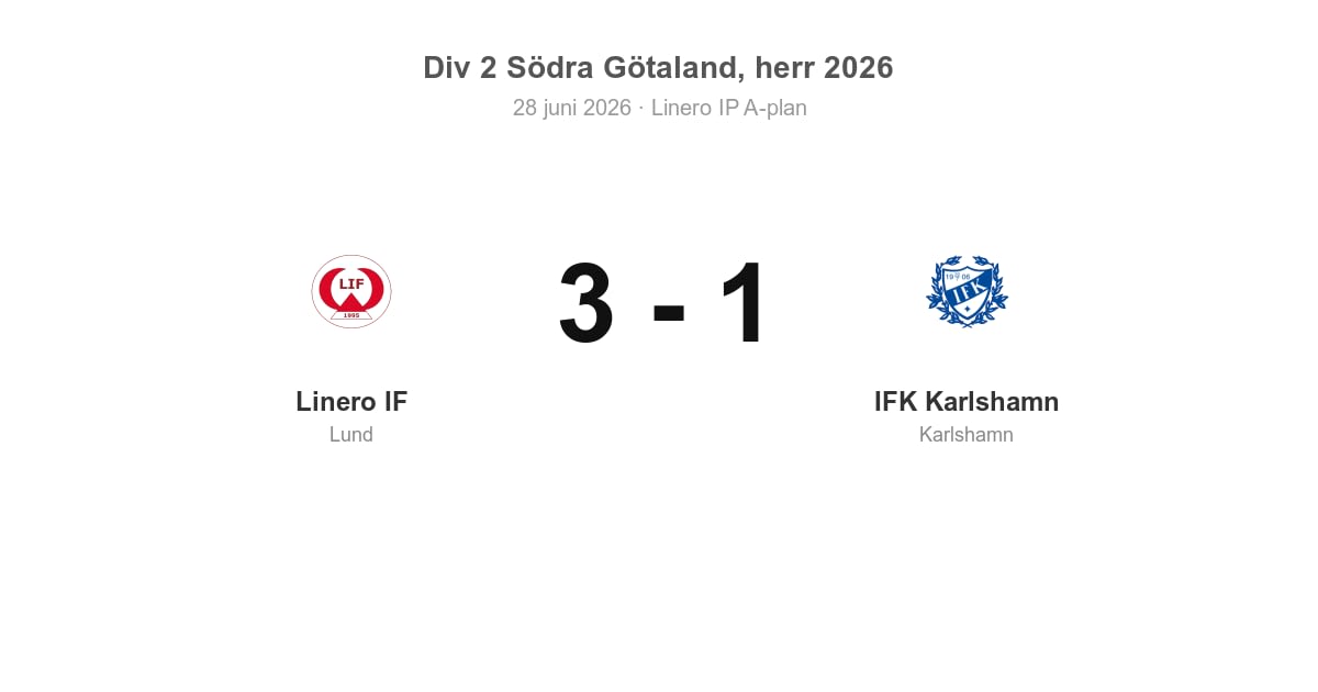 Vinst för Linero IF hemma mot IFK Karlshamn