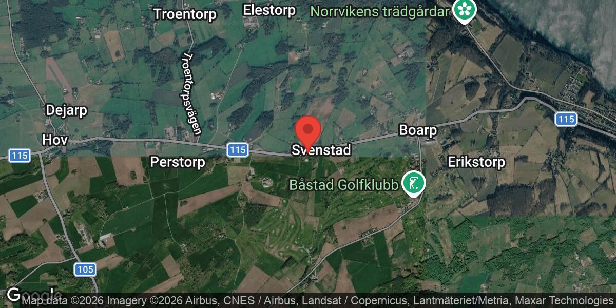 Singelolycka på väg 115 mellan Svenstad och Boarp med stor påverkan