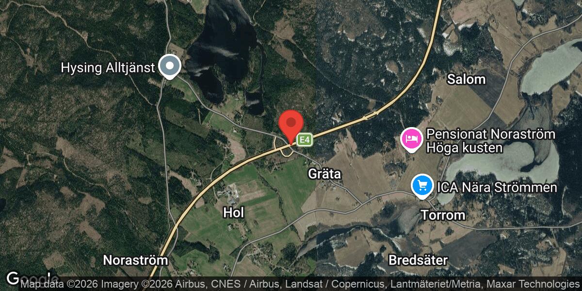 Underhållsarbete med stor påverkan på E4 vid Trafikplats Gräta