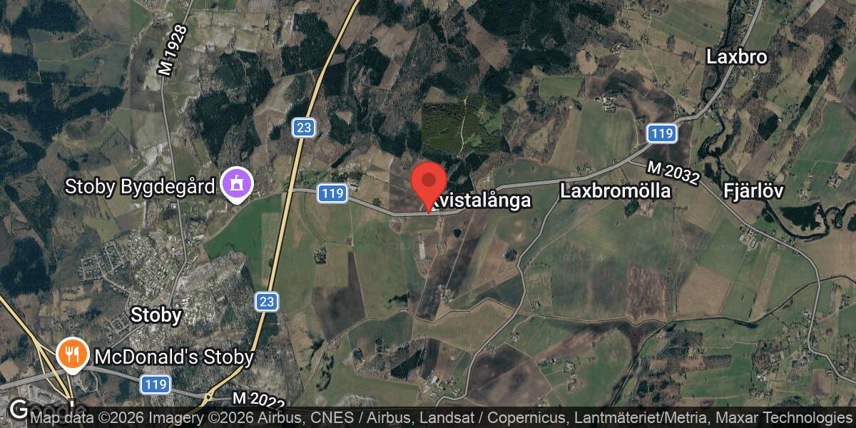 Trafikolycka med flera fordon på Väg 119 öster om Stoby