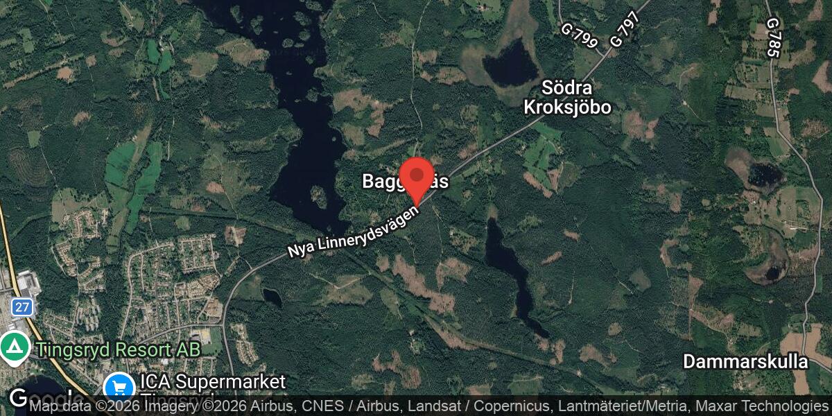 Bärgning av personbil på väg 797 mellan Tingsryd och Kroksjöbo