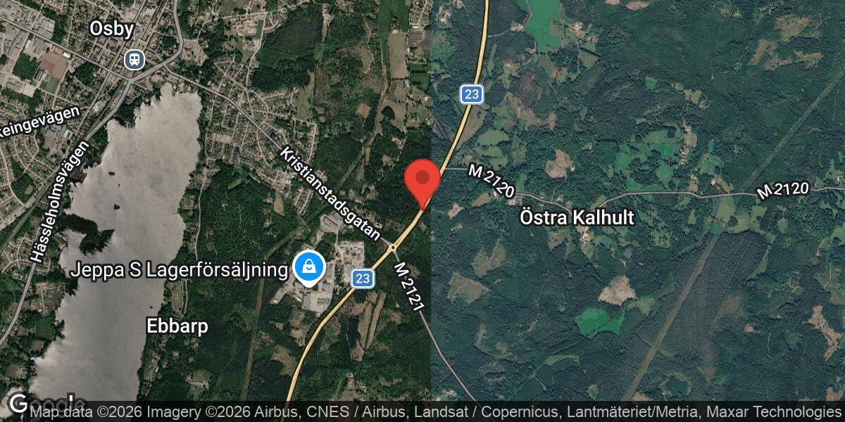 Påkörd älg orsakade stor påverkan på väg 23 vid Osby