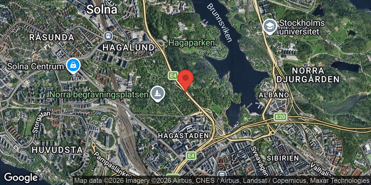E4 vid Trafikplats Haga Södra avstängd på grund av vägarbete