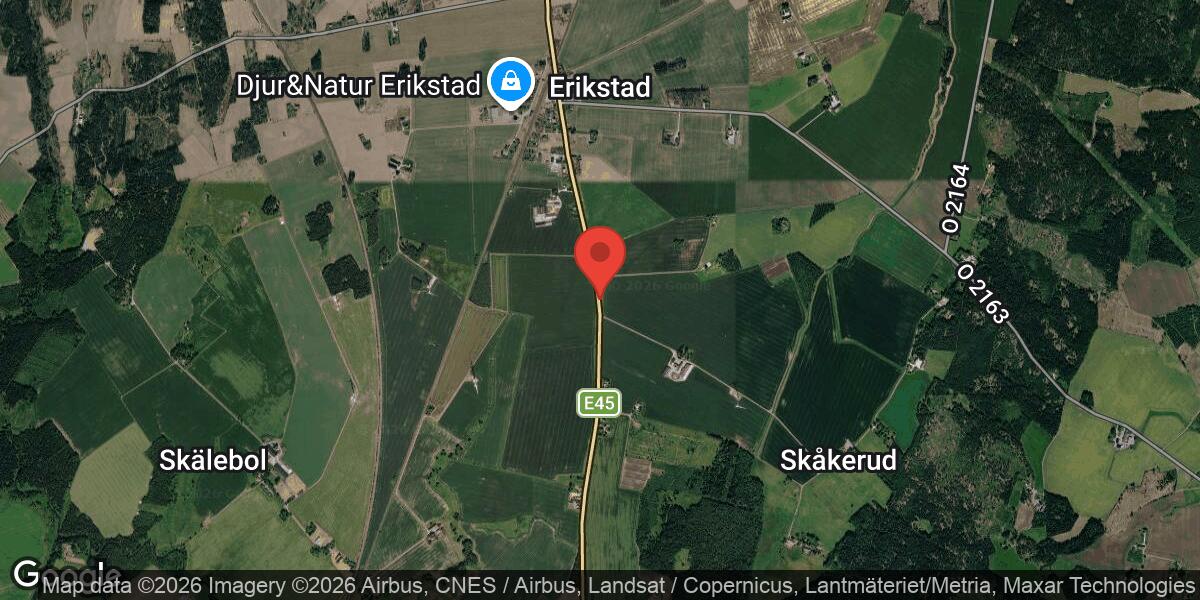 Singelolycka på E45 mellan Bergarud och Erikstad påverkar trafiken