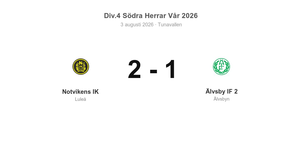 Förlust borta: Älvsby IF 2 föll mot Notvikens IK