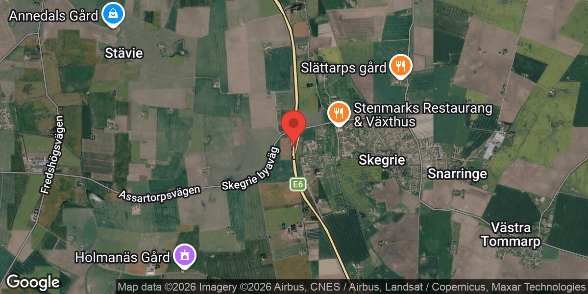 Vägarbete på E6 mellan Maglarp och trafikplats Skegrie påverkar trafiken
