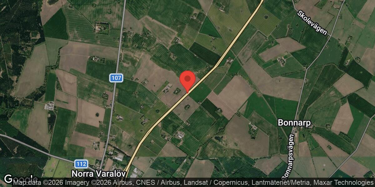 Fordonshaveri på E6 mellan Trafikplats Höja och N Varalöv