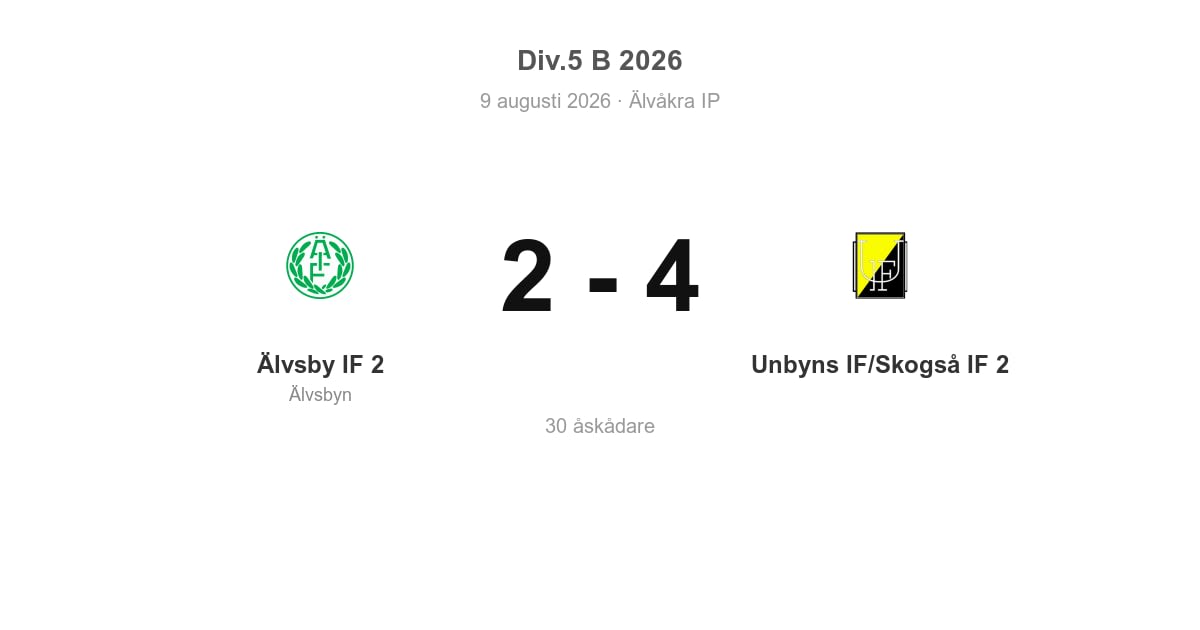 Förlust för Älvsbyn hemma mot Unbyns IF/Skogså IF 2