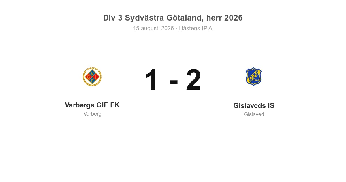 Vinst borta mot Varberg för Gislaveds IS