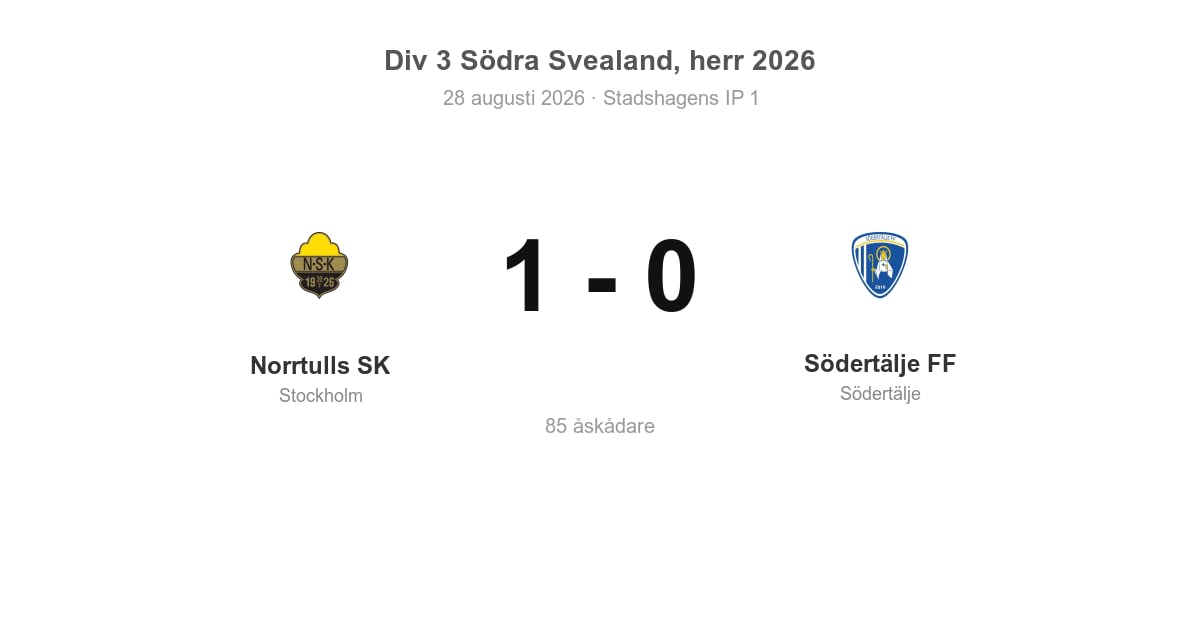 Förlust för Södertälje i bortamatch mot Norrtulls SK