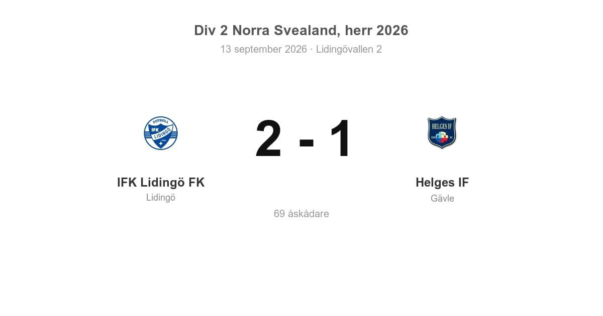 Vinst för Lidingö hemma mot Helges IF