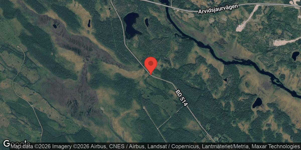 Vägarbete med trumbyte på väg 514 mellan Klubbfors och Vattusjön