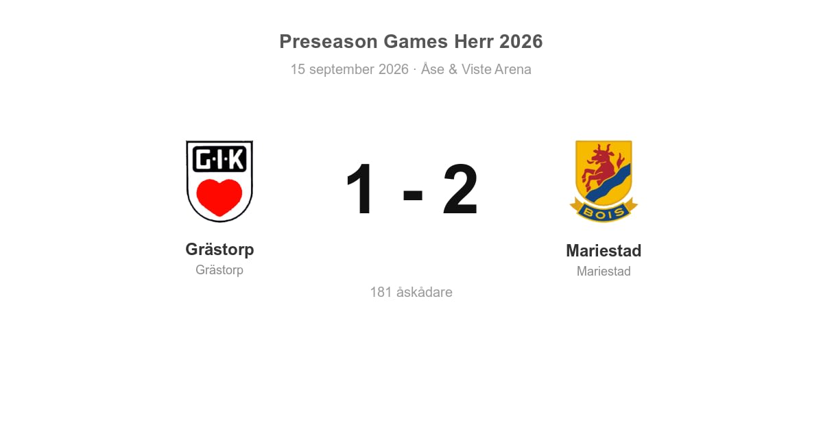 Vinst borta mot Grästorp för Mariestad