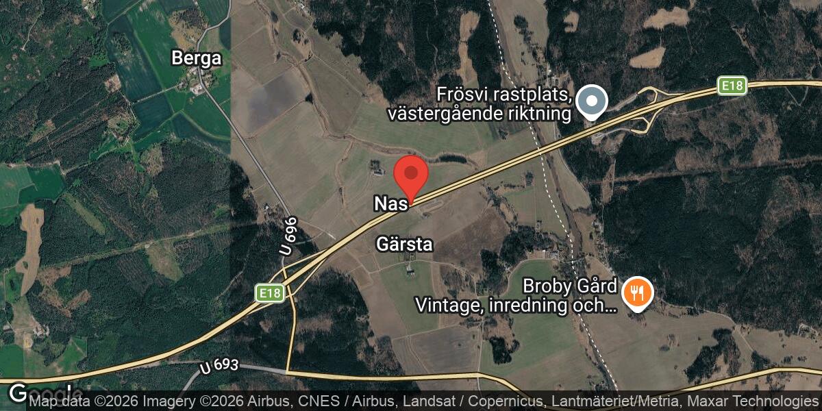 Fordonshaveri med stor påverkan på E18 mellan Trafikplats Östanbro och Frösvitunneln