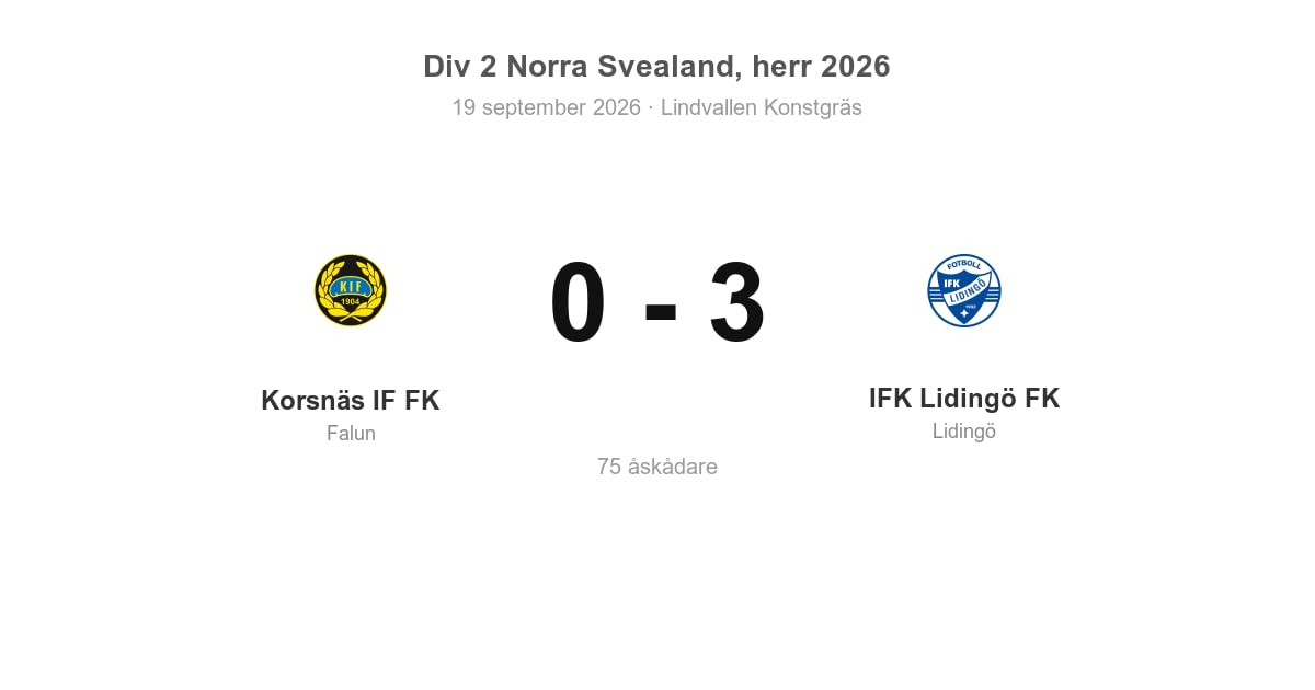 Vinst borta mot Korsnäs för IFK Lidingö