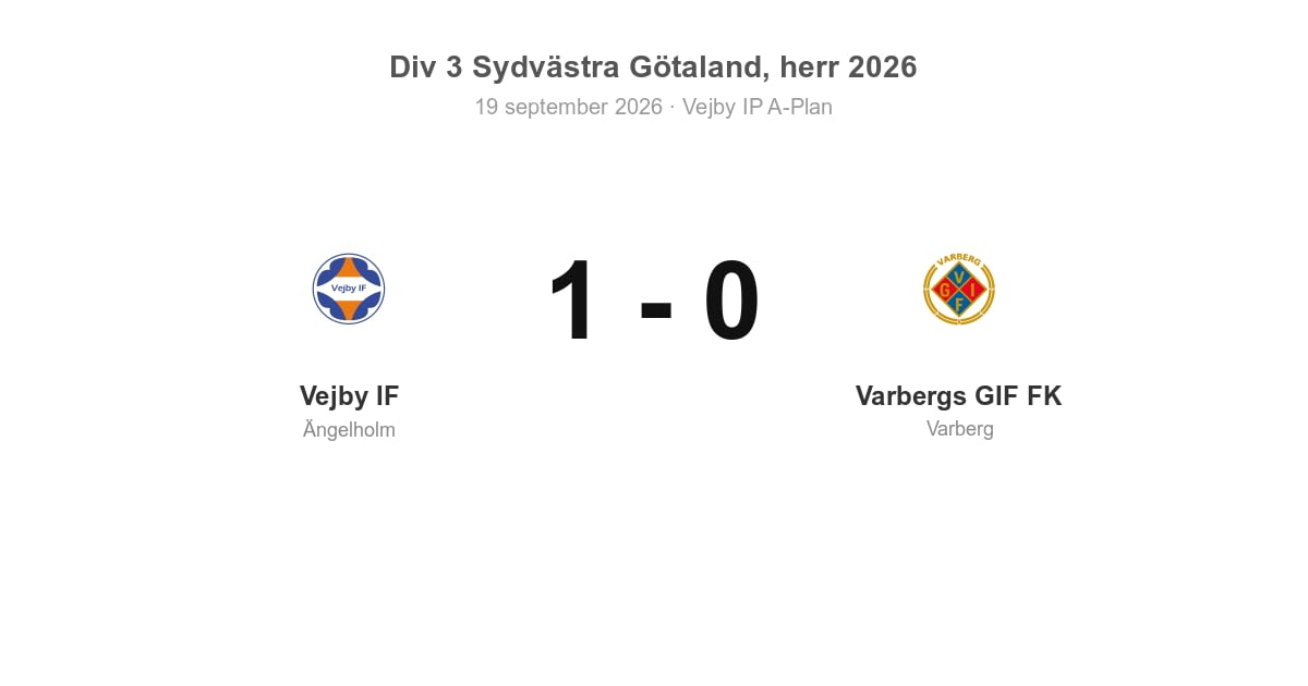 Vinst för Vejby IF hemma mot Varbergs GIF FK