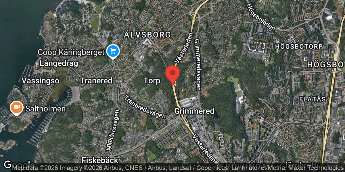 Fordonshaveri på E6 vid Hagenmotet påverkar trafiken mot Mölndal
