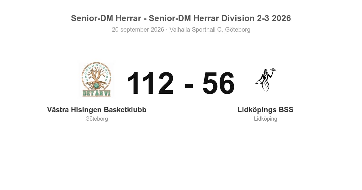 Vinst hemma för Västra Hisingen mot Lidköpings BSS