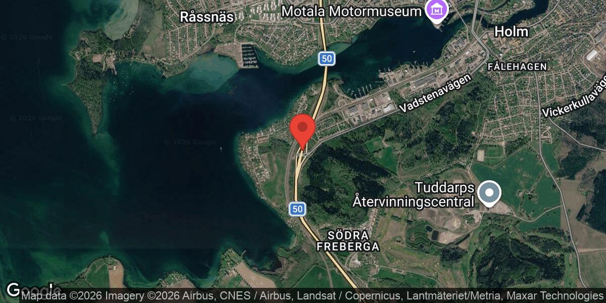Vägarbete på Väg 50 vid Trafikplats Motala Södra påverkar trafiken
