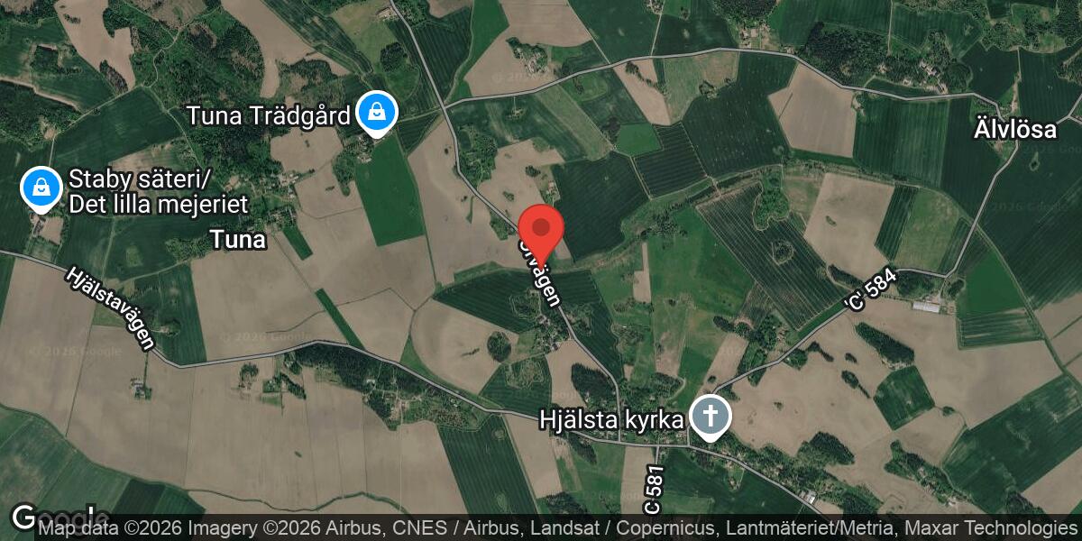 Olycka med tungt fordon på väg 583 mellan Hjälstaby och Östersta